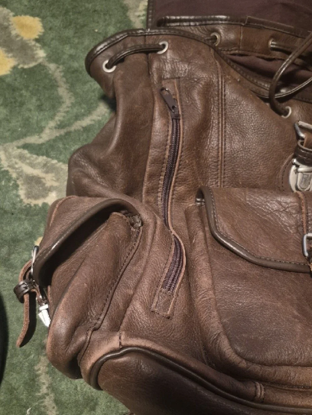 vintage leather backpack classic brown